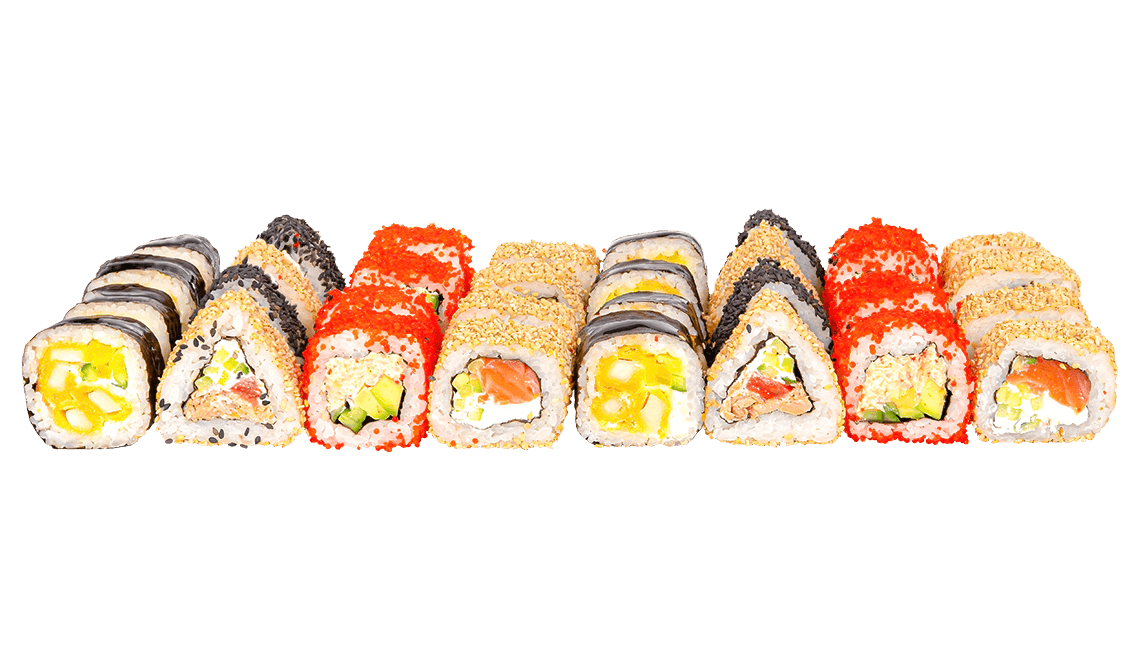 Суши Сет Якудза – Ден и нощ, Урамаки със сьомга, Калифорния снежен рак, Такуми
