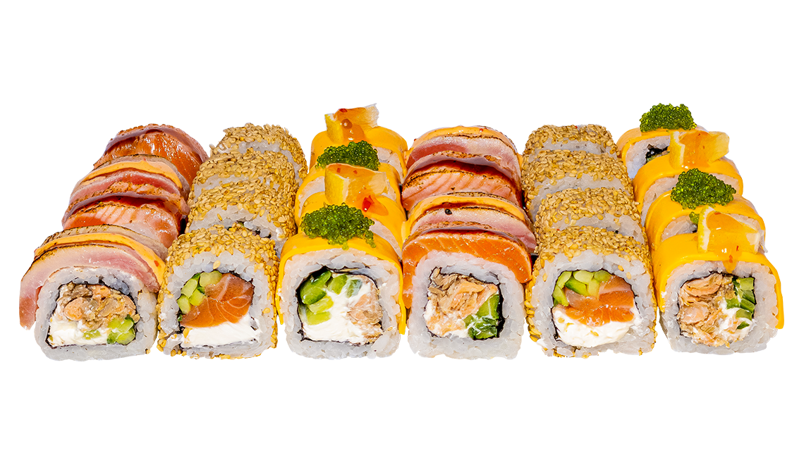 Татами суши сет със сьомга и риба тон