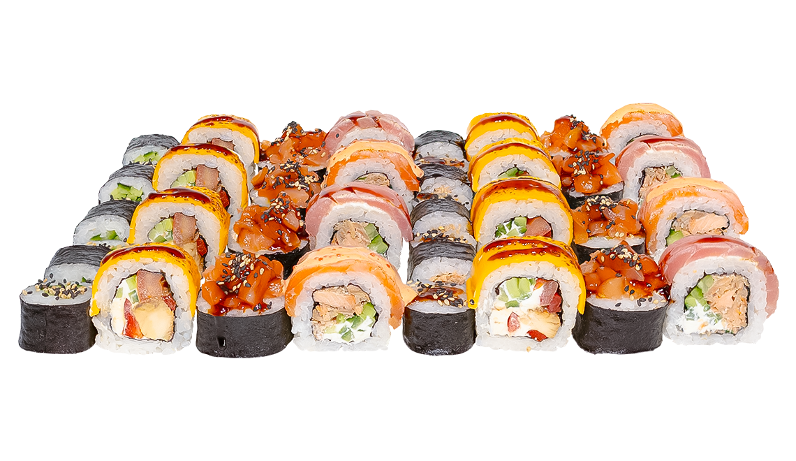 Сет Самура, Maki cu somon prajit, Maki cu castraveti, Hiashi, Vulcan, Dragon Akai.